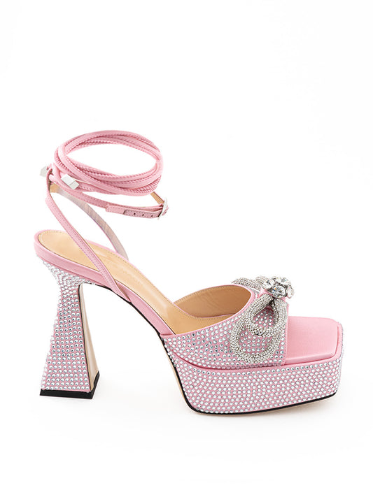 Enchanting Pink Crystal Bow Sandals