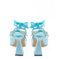 Elegant Light Blue Crystal Bow Sandals