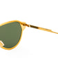 Elegant Golden Metal Sunglasses with Green Lens