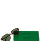 Elegant Golden Metal Sunglasses with Green Lens