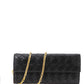 Elegant Black Leather Mini Bag Wallet on Chain