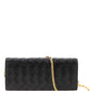 Elegant Black Leather Mini Bag Wallet on Chain