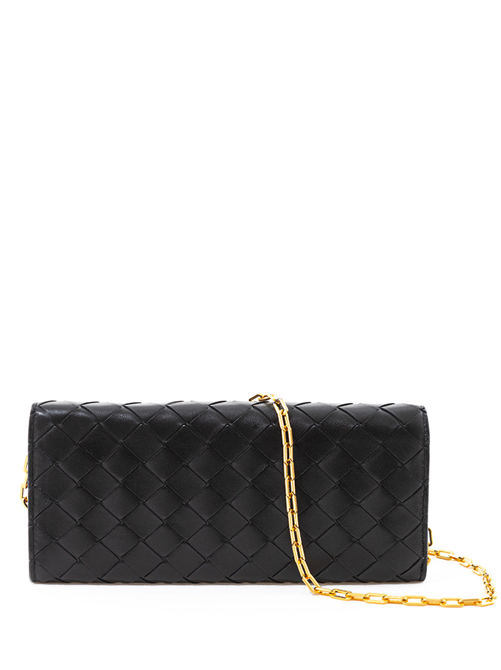 Elegant Black Leather Mini Bag Wallet on Chain