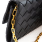 Elegant Black Leather Mini Bag Wallet on Chain