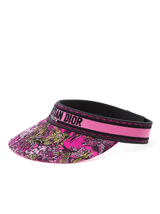 Chic Fucsia Printed Cotton Smash Hat