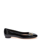 Elegant Black Patent Leather Ballerina Flats