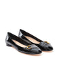 Elegant Black Patent Leather Ballerina Flats