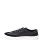 Elegant Black Leather Sneakers