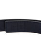 Elegant Black Leather Belt with Golden Buckle