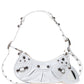 Chic White Leather Shoulder Bag