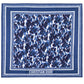 Elegant Animalier Theme Silk Scarf in Blue