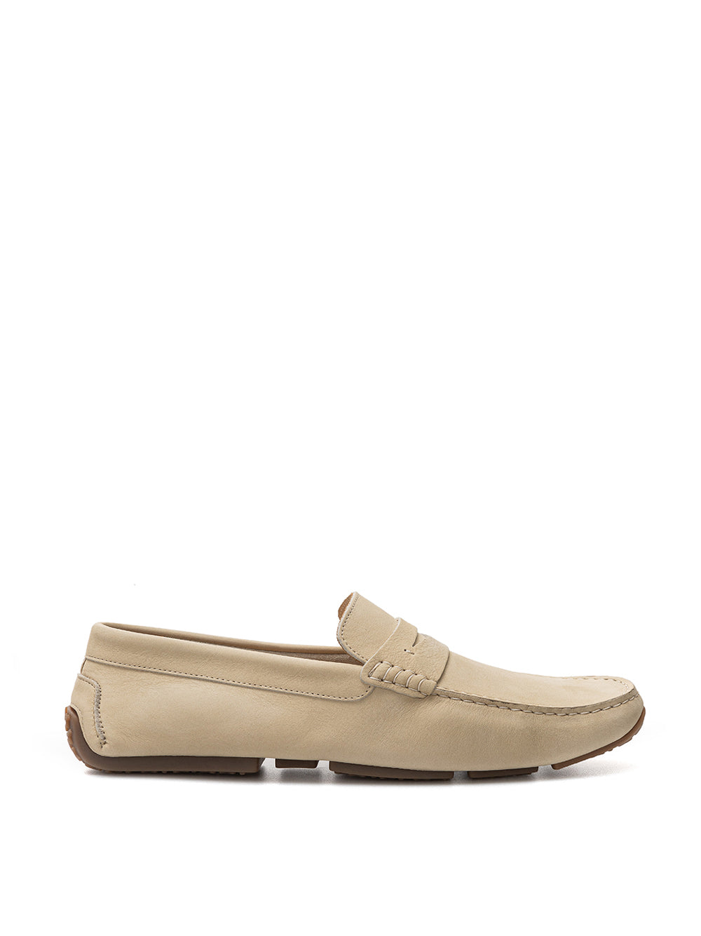 Elegant Beige Suede Penny Loafers