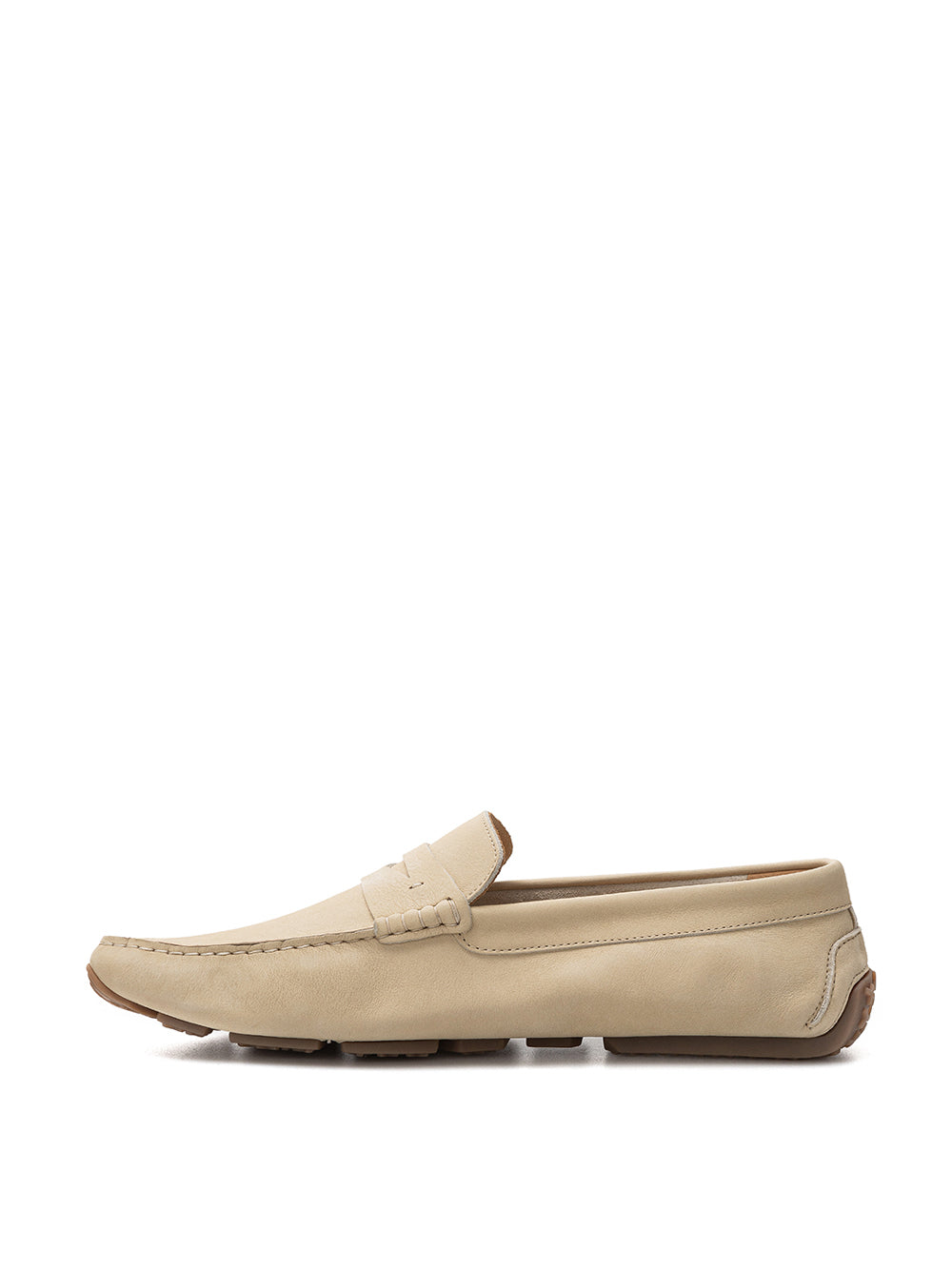 Elegant Beige Suede Penny Loafers