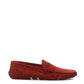 Elegant Bordeaux Suede Penny Loafers