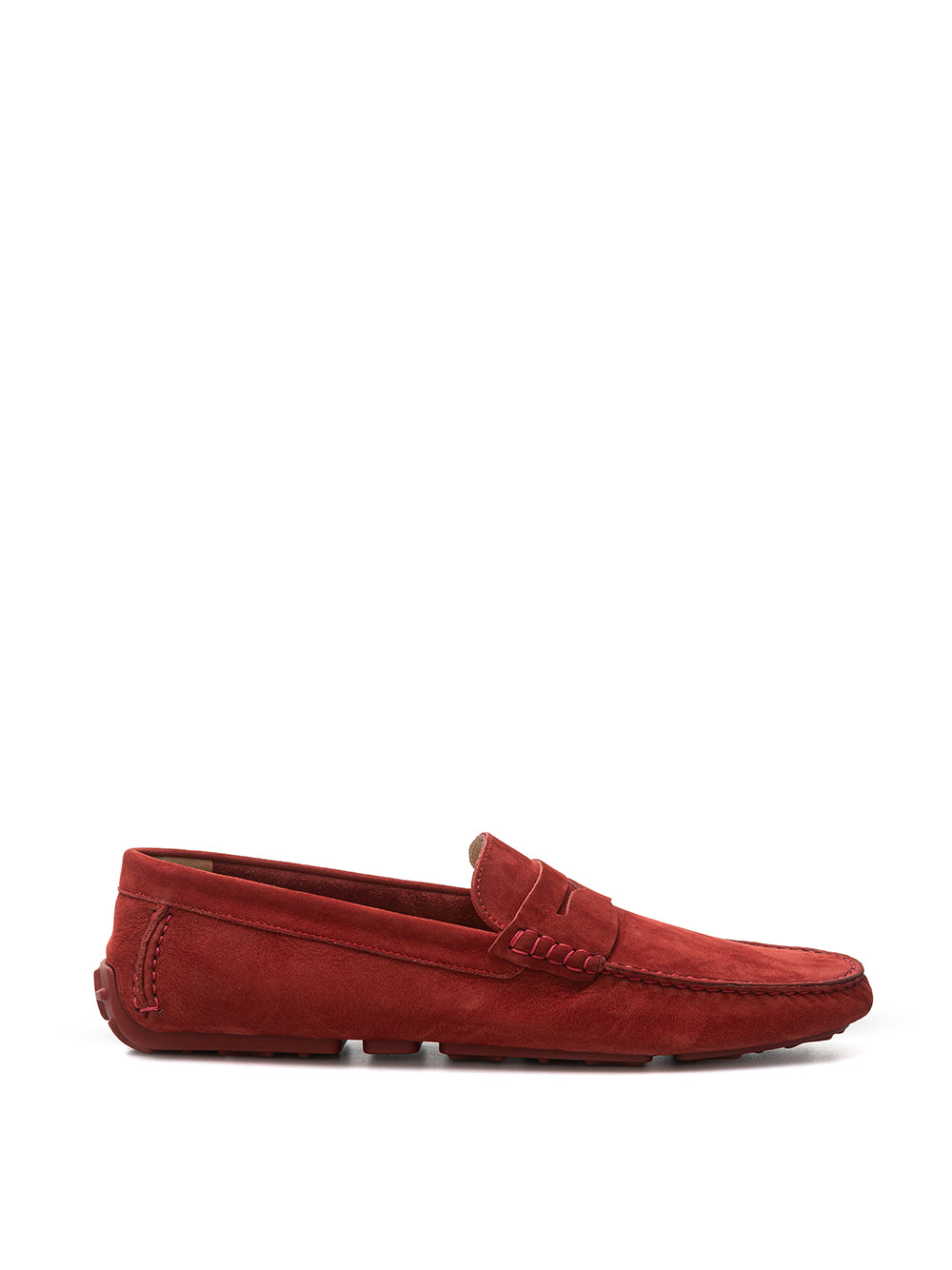 Elegant Bordeaux Suede Penny Loafers