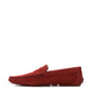 Elegant Bordeaux Suede Penny Loafers