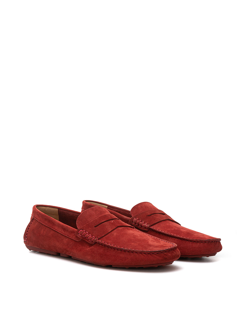 Elegant Bordeaux Suede Penny Loafers