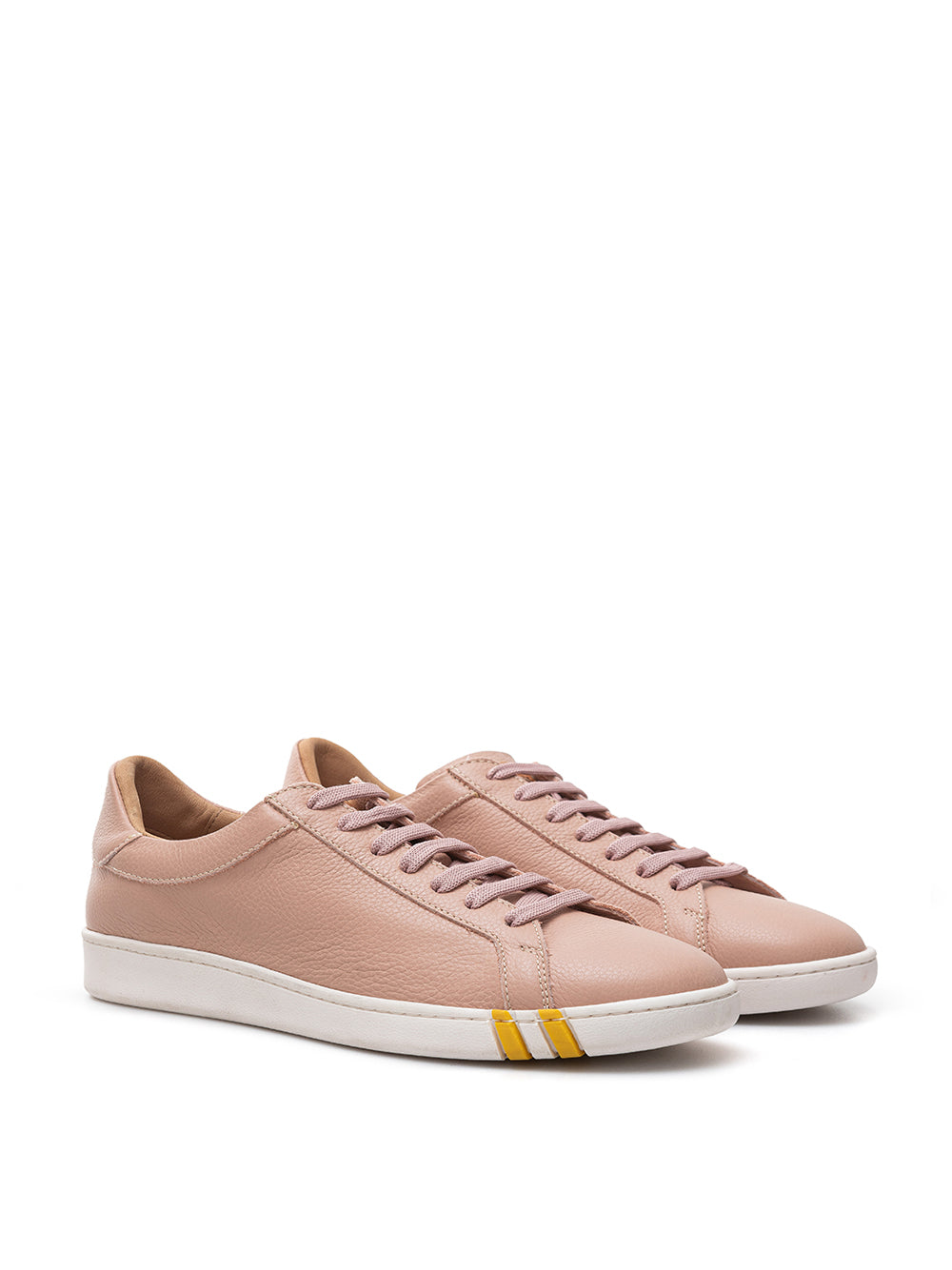 Chic Pink Leather Lace-Up Sneakers