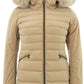 Beige Quilted Fur-Collar Jacket