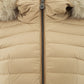 Beige Quilted Fur-Collar Jacket