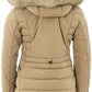 Beige Quilted Fur-Collar Jacket