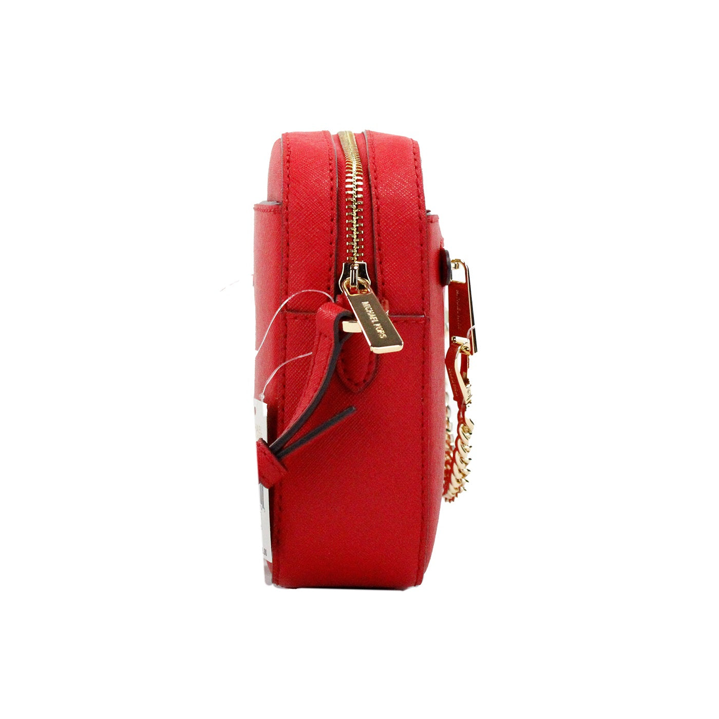 Jet Set Large East West Bright Red Leather Zip Chain Crossbody Bag