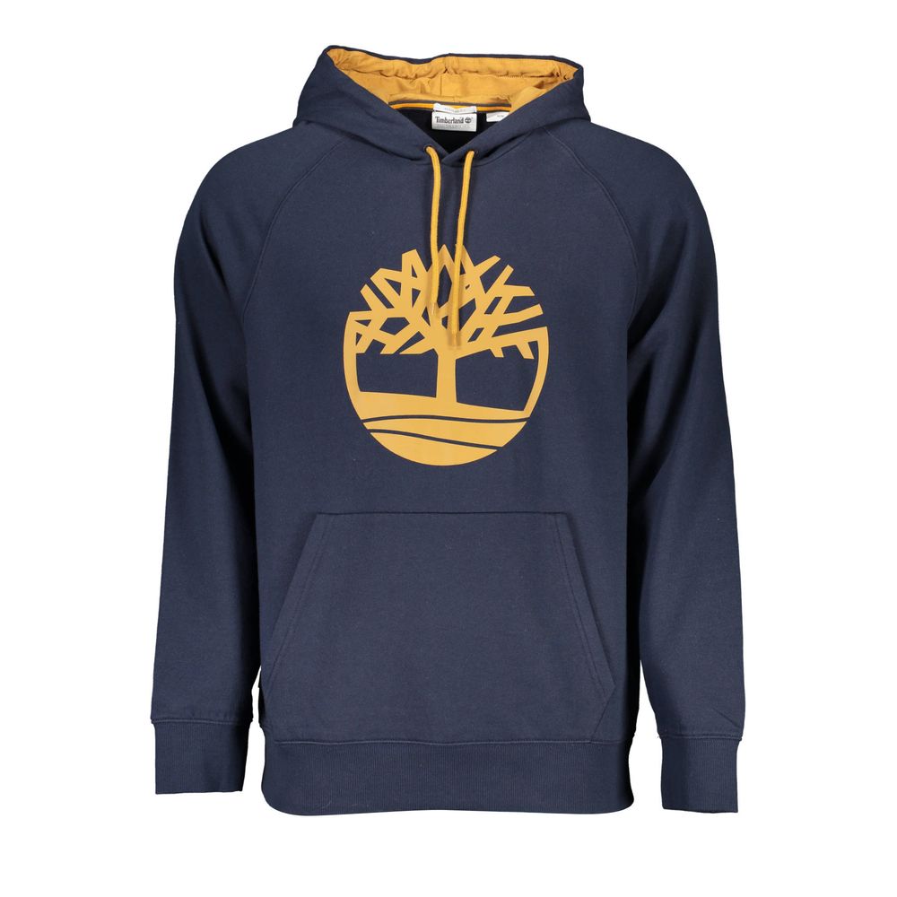 Eco-Conscious Blue Hooded Sweatshirt