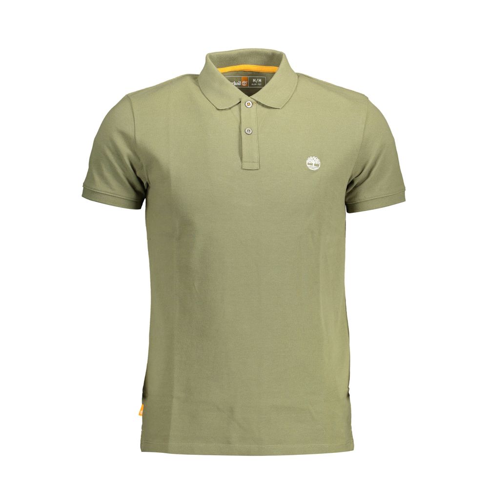 Slim Fit Embroidered Green Polo Shirt