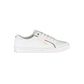 Elegant White Lace-Up Sneakers with Contrast Detail