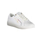 Elegant White Lace-Up Sneakers with Contrast Detail