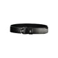 Chic Black Leather Belt with Metal Buckle