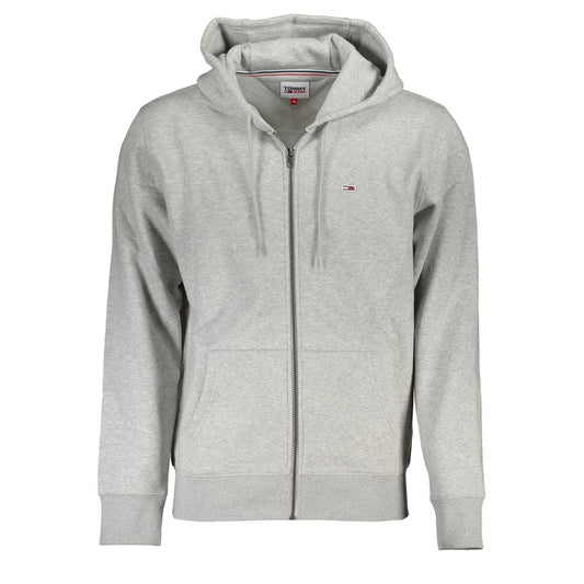 Chic Gray Hooded Fleece Sweatshirt