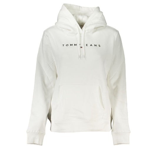 Chic White Hooded Sweatshirt with Embroidery