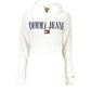 Chic White Hooded Sweatshirt with Logo Embroidery