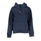 Chic Blue Hooded Sweatshirt with Logo Detail