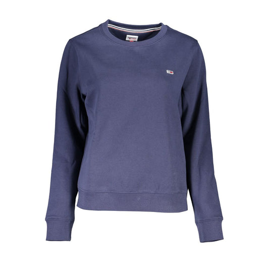 Chic Crew Neck Fleece Sweatshirt in Blue