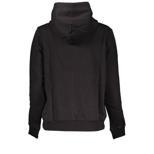 Chic Black Fleece Hoodie with Embroidered Logo