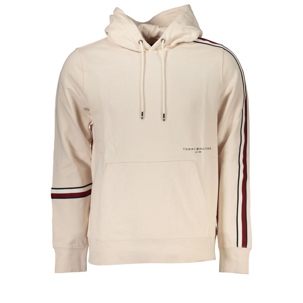 Beige Hooded Cotton Sweatshirt