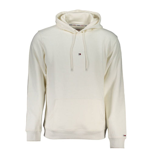 Chic White Hooded Fleece Sweatshirt