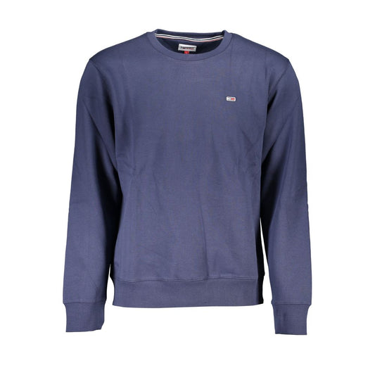 Chic Blue Crew Neck Fleece Sweatshirt