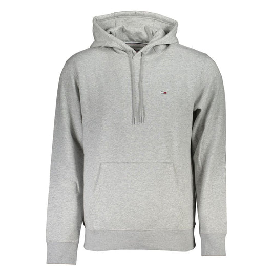 Chic Gray Fleece Hooded Sweatshirt