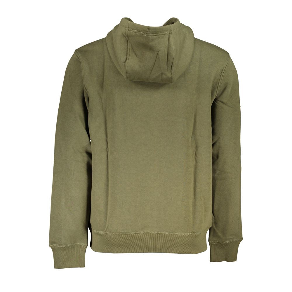 Chic Fleece Hooded Green Sweatshirt