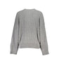 Elegant Gray Crew Neck Sweater with Logo Detail