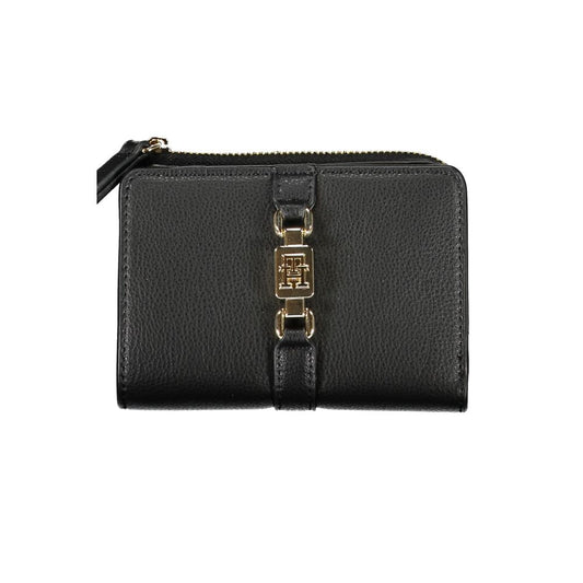 Sleek Black Zip Wallet with Coin Purse