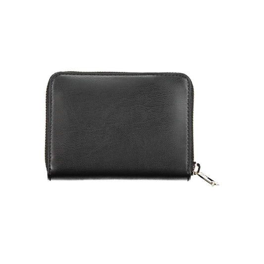 Chic Black Polyethylene Spacious Wallet