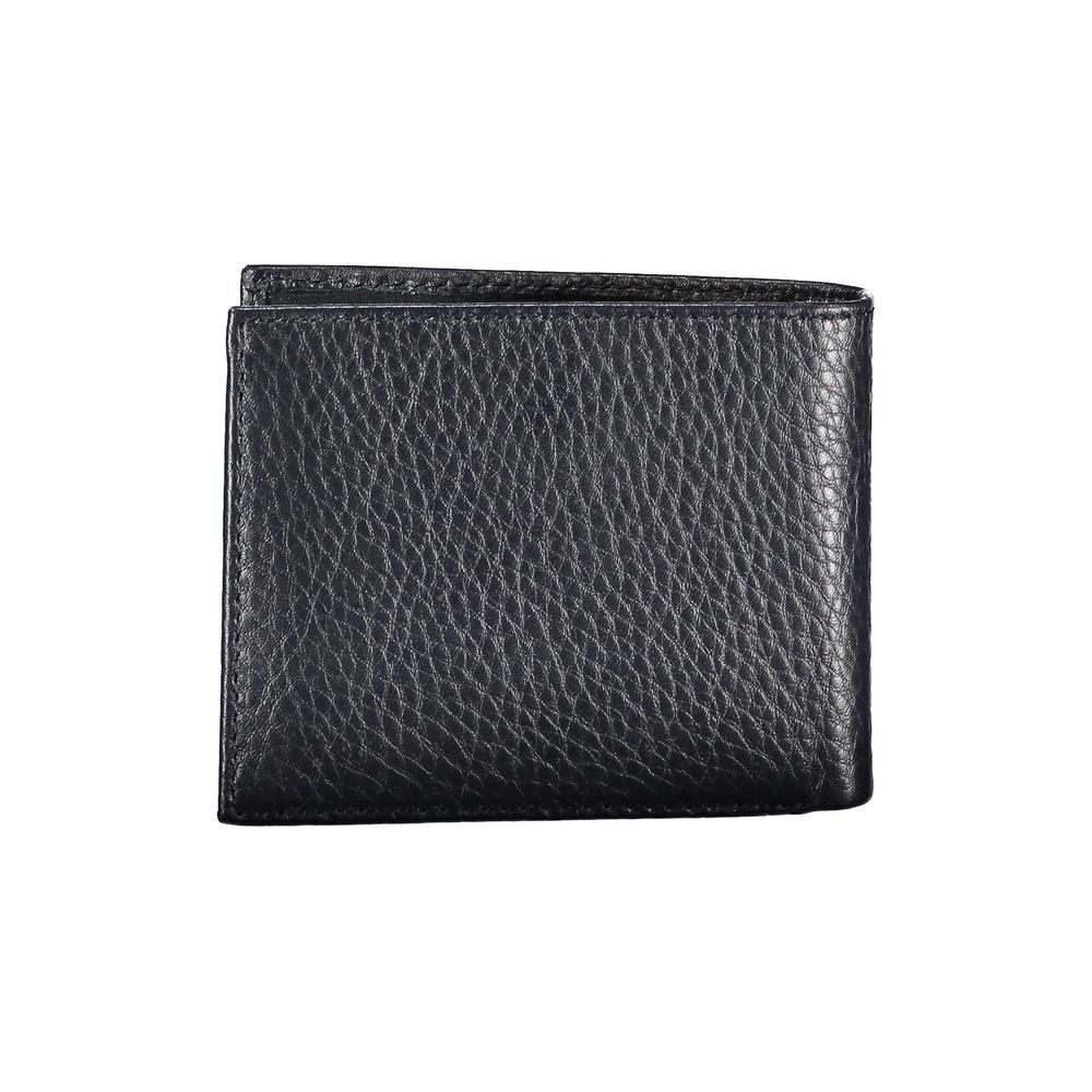 Elegant Blue Leather Wallet with Contrast Details