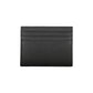 Sleek Black Leather Card Holder with Contrast Details