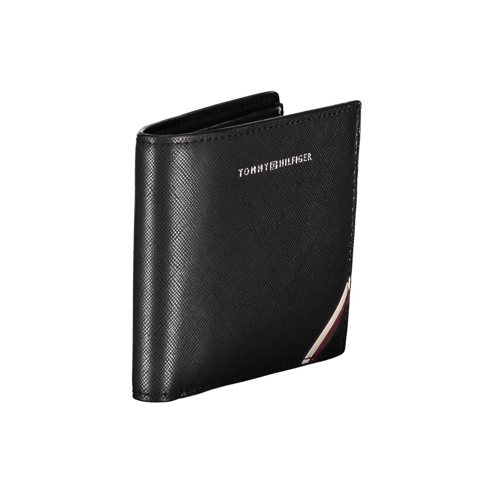 Elegant Black Leather Wallet with Contrast Details