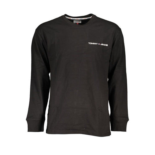 Sleek Black Crew Neck Cotton Tee