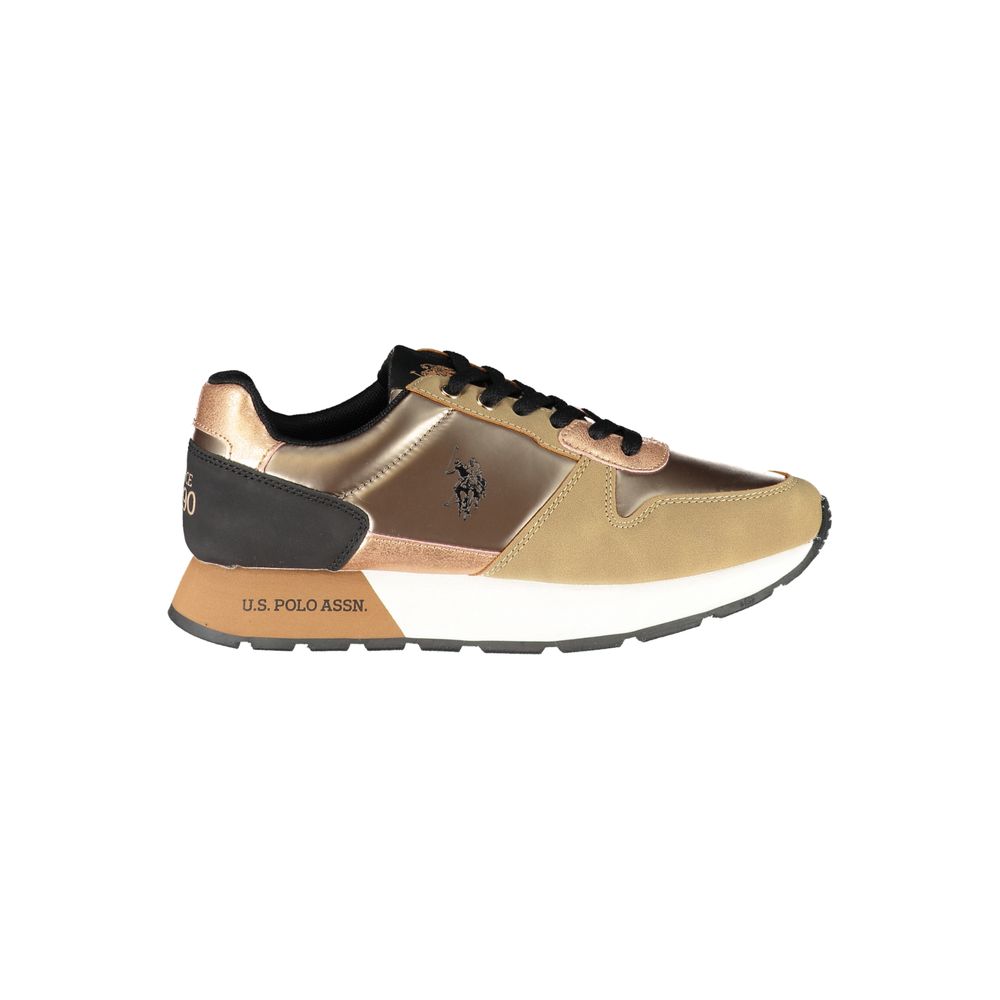 Elegant Bronze Lace-Up Sneakers